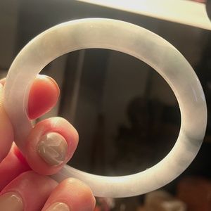 Estate Antique Natural Jade Translucent Bangle 47g